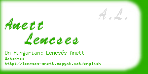 anett lencses business card